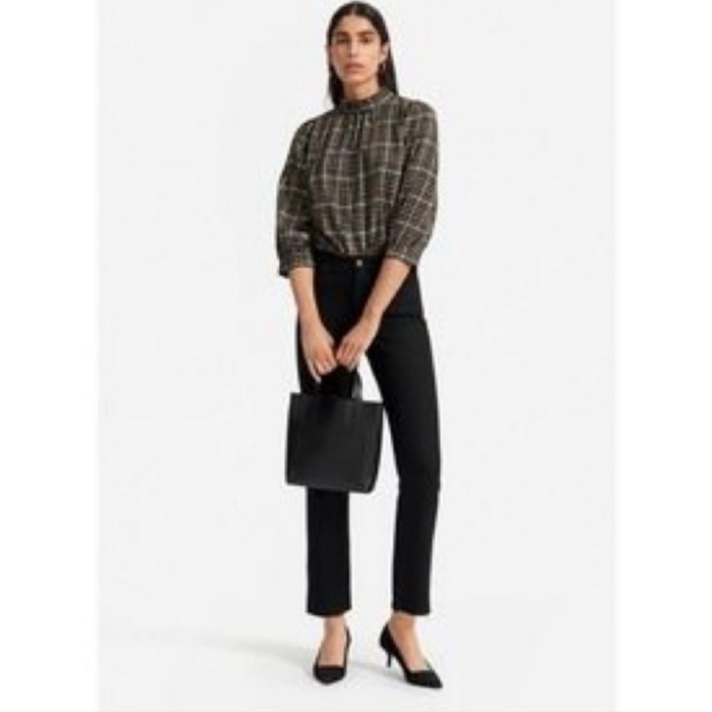 Everlane The Lightweight Flannel Mockneck Shirt Size 2 - Picture 2 of 9